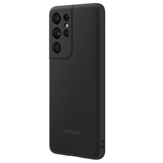 Samsung Silicone Cover Funda Negra para Samsung Galaxy S21 Ultra