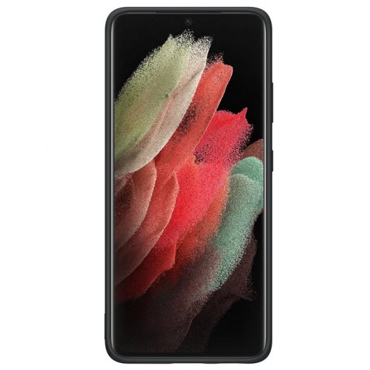 Samsung Silicone Cover Funda Negra para Samsung Galaxy S21 Ultra