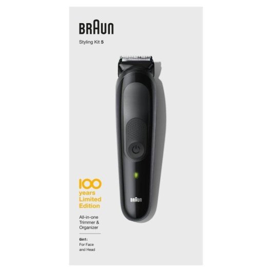 Máquina de Cortar Cabelo Multifunções Braun MGK5 Sem Fios 21mm 100min 4 Pentes Carga Rápida