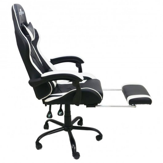 Unicview Silla Gaming con Reposapiés Blanca/Negra
