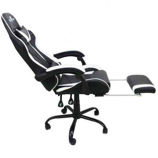 Unicview Silla Gaming con Reposapiés Blanca/Negra