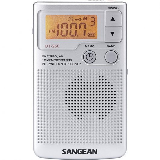 Sangean DT-250 Tragbares Radio, silber