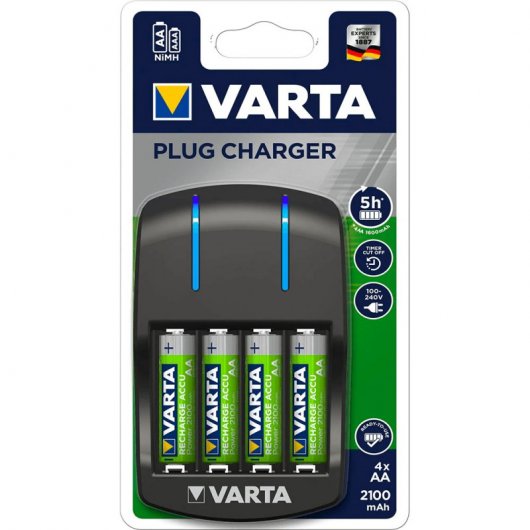 Varta Cargador de Pilas AA/AAA + 4 Pilas Recargables 1000 mAh AAA