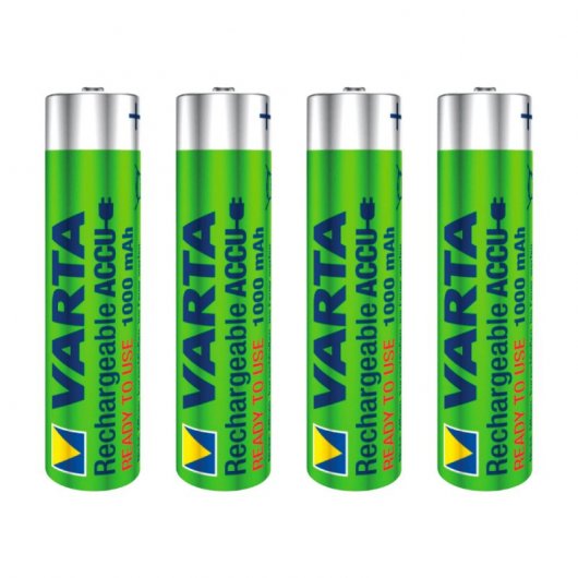 Varta 2 Packs de 4 Pilas Recargables 1000 mAh AAA