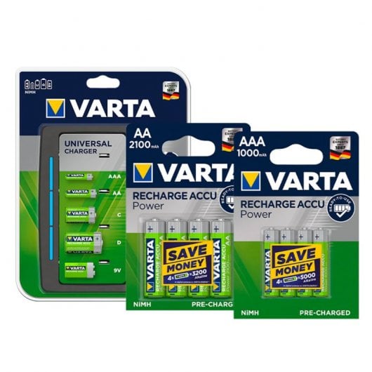 Varta Pack Cargador de Pilas Recargables + 4 Pilas AAA + 4 Pilas AA