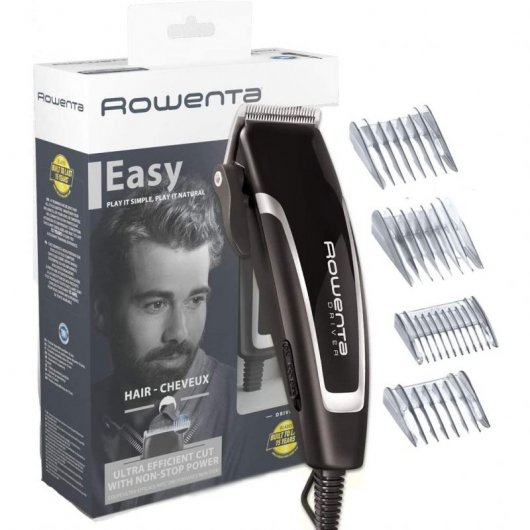 Rowenta TN1603 Driver, Tagliacapelli, Lame in acciaio Inox, Lame progettate per durare 15 anni, 4 pettini fissi, 15 impostazioni da 1 a 12 mm, Nero