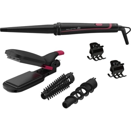 Modelador Multifuncional Rowenta Infinite Looks CF4222 48W Cerâmica 190°C 9 Acessórios Preto Rosa