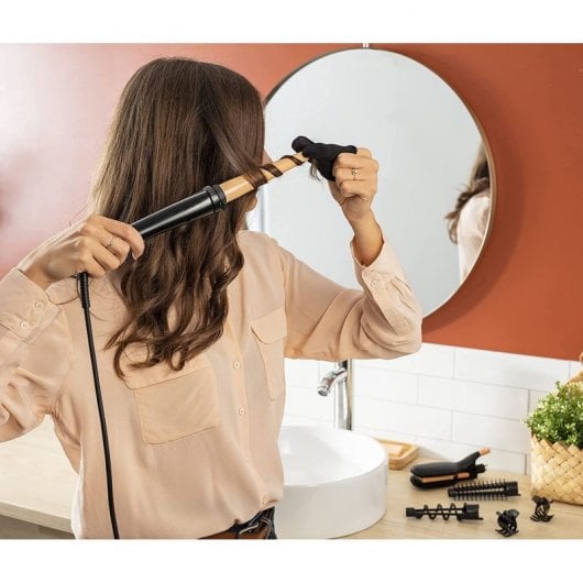 Rowenta Multistyler Infinitos Looks 14 en 1 Rizador de Pelo Negro/Rosa