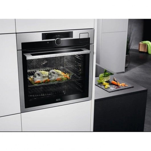 Horno Multifunción AEG BSE999330M Limpieza Hidrolítica 70L 60cm con WiFi Negro y Acero Inox