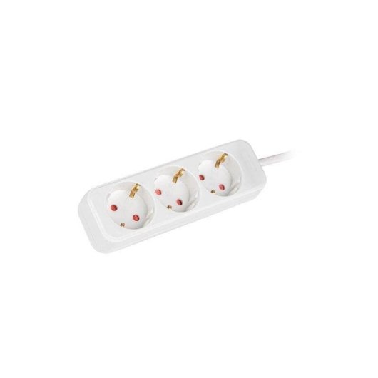 Multiprise Lanberg PS0-03F-0150-W 3 Prises Schuko Protection Enfant 1,5 m Blanc