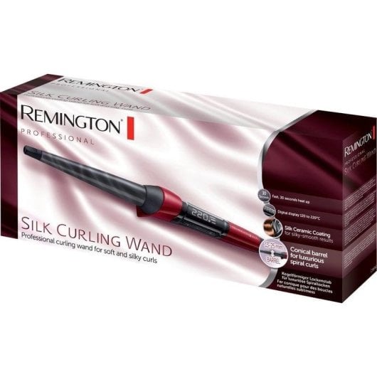 Konischer Lockenstab Remington Silk CI96W1 Keramik 13-25 mm 120-220°C 11 Stufen mit Zubehör Rot