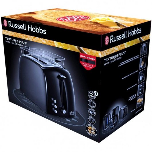 Russell Hobbs Textures Plus Toaster 2 Schlitze 850 W Schwarz