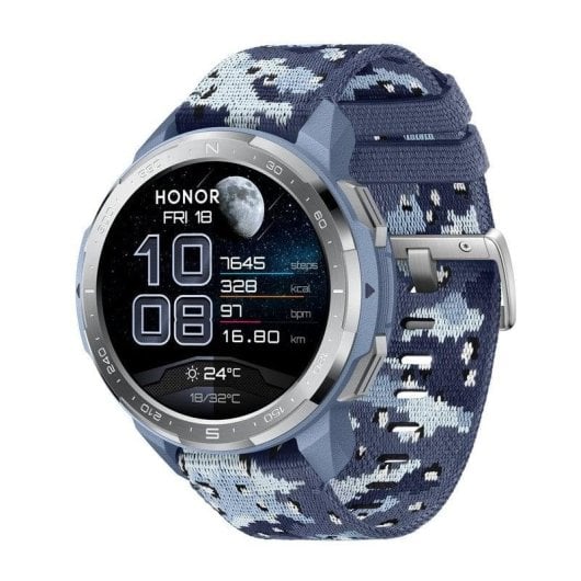 Honor Watch GS Pro Bluetooth GPS 46mm AMOLED Camouflage Bleu M Étanche 5ATM SpO2 Pulsomètre