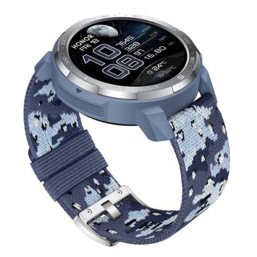 Honor Watch GS Pro Bluetooth GPS 46mm AMOLED Camouflage Bleu M Étanche 5ATM SpO2 Pulsomètre