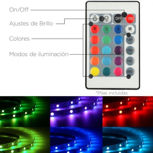 Ksix ColorLED Tira LED de Colores RGB con Control Remoto 10m