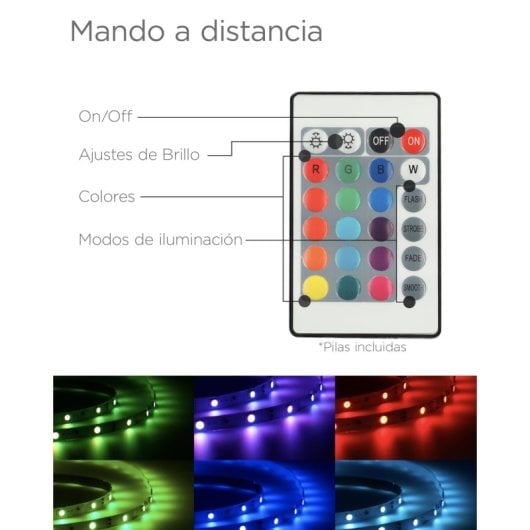 Ksix ColorLED Tira LED de Colores RGB con Control Remoto B 5m