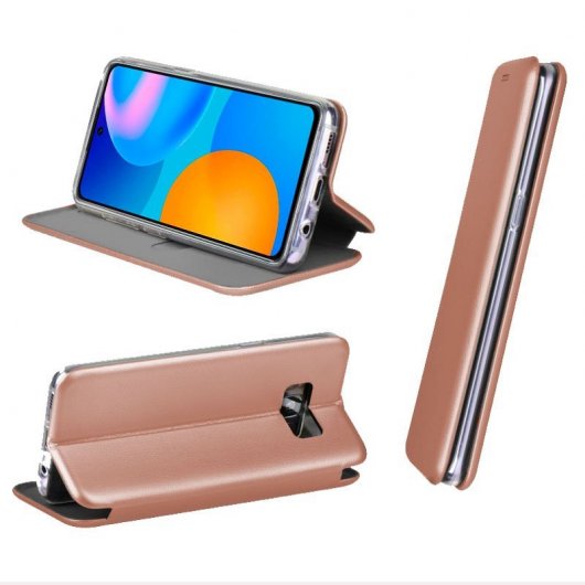 Coole Rose Gold Elegance Flip Cover Hülle für Huawei P Smart 2021