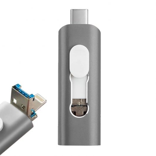 Fantastico 32 GB Lightning/USB-C/Micro-USB Grigio