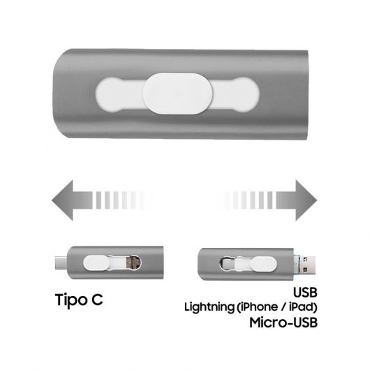 Cool 32GB Lightning/USB-C/Micro-USB Gris