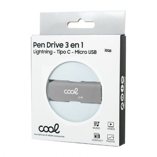 Cool 32GB Lightning/USB-C/Micro-USB Gris