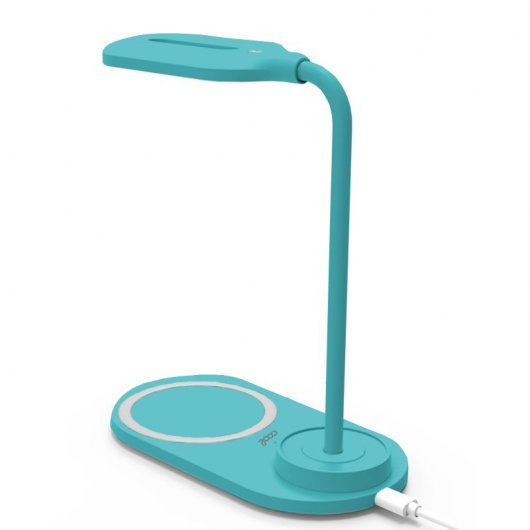 Cool Lámpara LED con Cargador Inalámbrico Qi Celeste