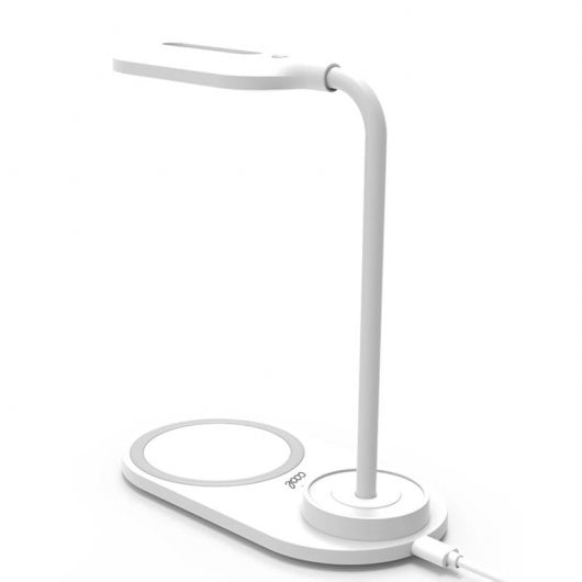 Coole LED-Lampe mit kabellosem Qi-Ladegerät Weiß