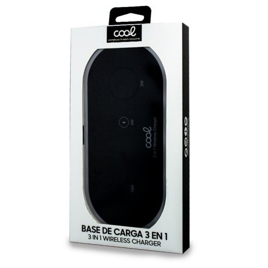 Cool Dock Cargador Inalámbrico Qi 3 en 1 Negro