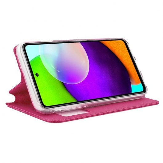 Cool Funda Flip Cover Liso Rosa para Samsung A525 Galaxy A52 / A52 5G / A52s 5G