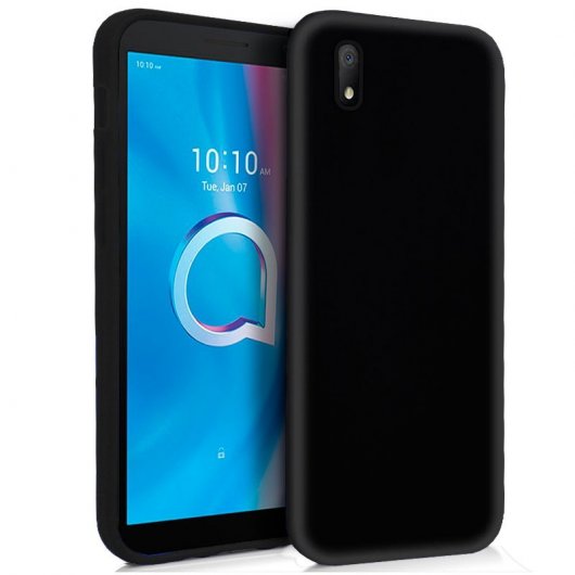 Cool Funda Silicona Negra para Alcatel 1B 2020