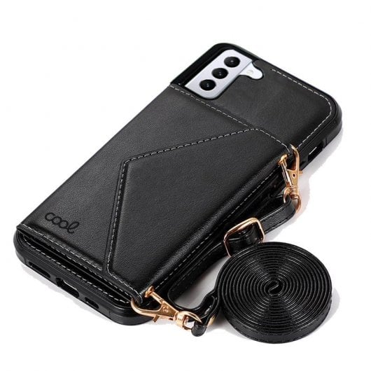 Coole schwarze Brieftaschen-Hängehülle für Samsung Galaxy S21 Plus