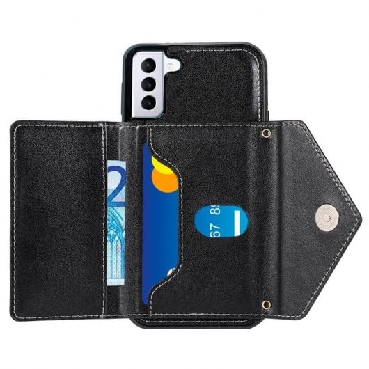 Coole schwarze Brieftaschen-Hängehülle für Samsung Galaxy S21 Plus