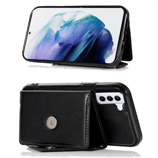 Coole schwarze Brieftaschen-Hängehülle für Samsung Galaxy S21 Plus