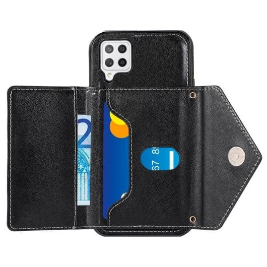 Coole schwarze Brieftaschen-Hängehülle für Samsung Galaxy A42 5G