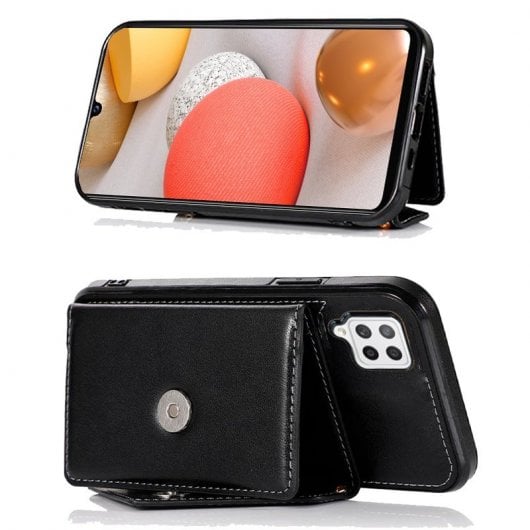 Coole schwarze Brieftaschen-Hängehülle für Samsung Galaxy A42 5G