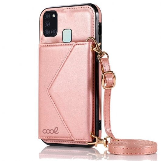 Cool Funda Colgante Wallet Rosa para Samsung Galaxy A21s