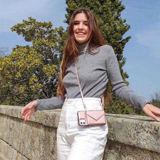 Cool Funda Colgante Wallet Rosa para Samsung Galaxy A21s