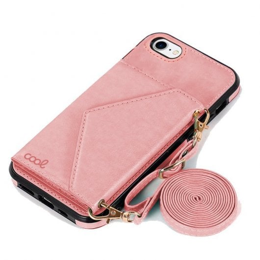 Cool Funda Colgante Wallet Rosa para iPhone 7/8/SE 2020