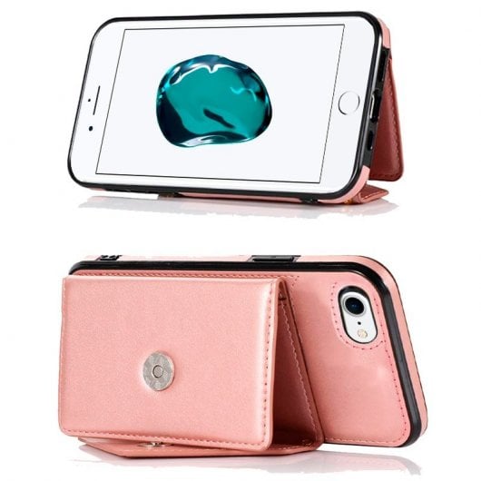 Cool Funda Colgante Wallet Rosa para iPhone 7/8/SE 2020