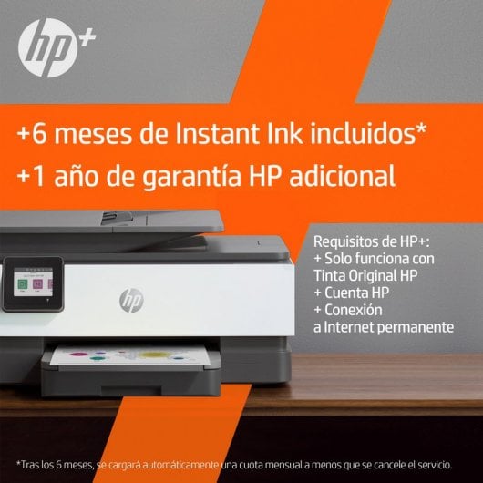 HP OfficeJet Pro 8022e Impresora Multifunción Wifi + 6 Meses de Impresión Instant Ink con HP+