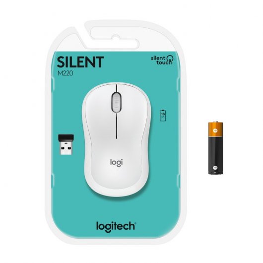 Logitech M220 Silent Ratón Inalámbrico 1000 DPI Blanco