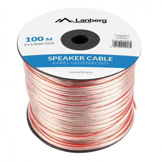 Cavo per altoparlanti trasparente Lanberg 2X1.5mm2 100m