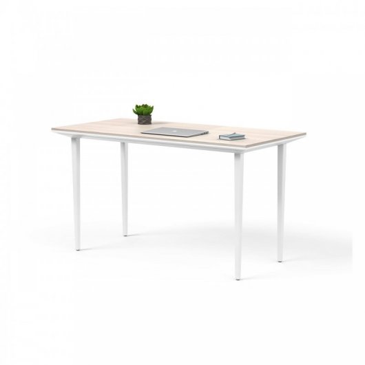 Actiu Longo Escritorio de Oficina 132x66cm Aluminio/Acacia