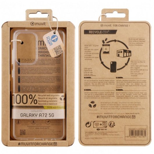 Muvit Funda Recycletek Transparente para Samsung Galaxy A72 5G