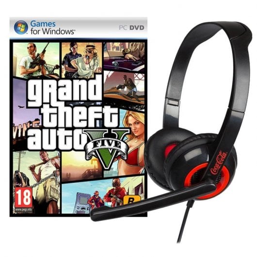 Pack Grand Theft Auto V PC + Indeca Coca-Cola Auriculares Gaming Multiplataforma