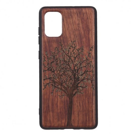 Funda Madera Tallada Árbol para Samsung Galaxy A71