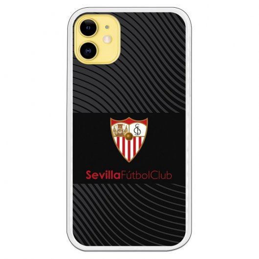 Funda Oficial Sevilla FC del Sevilla Trama Gris Fondo Negro para iPhone 11