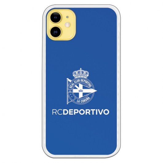 Funda Oficial RC Deportivo de La Coruña del Depor Escudo Blanco Fondo Azul para iPhone 11