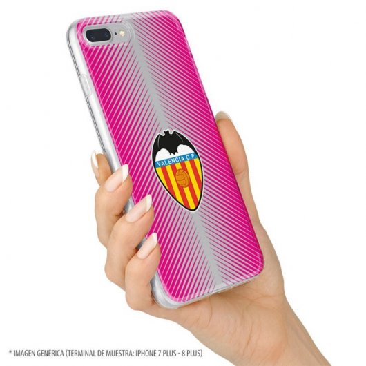 Funda Oficial Valencia CF del Valencia Fondo Rosa Clear para iPhone 11