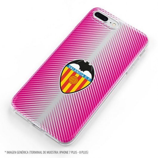 Funda Oficial Valencia CF del Valencia Fondo Rosa Clear para iPhone 11