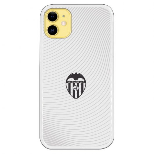 Funda Oficial Valencia CF del Valencia Escudo Negro Fondo Blanco para iPhone 11